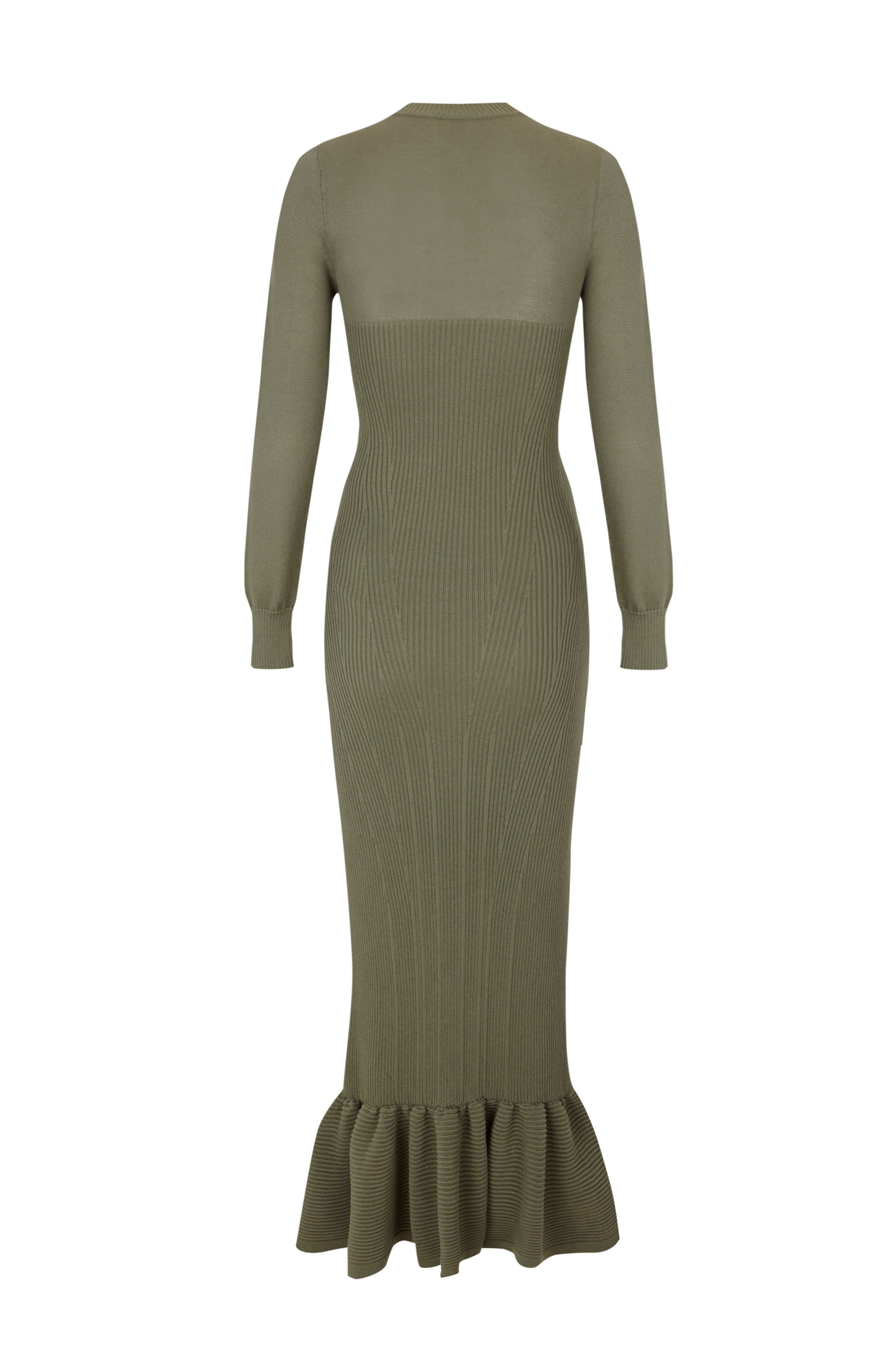 Olive Knit Longsleeve Dress