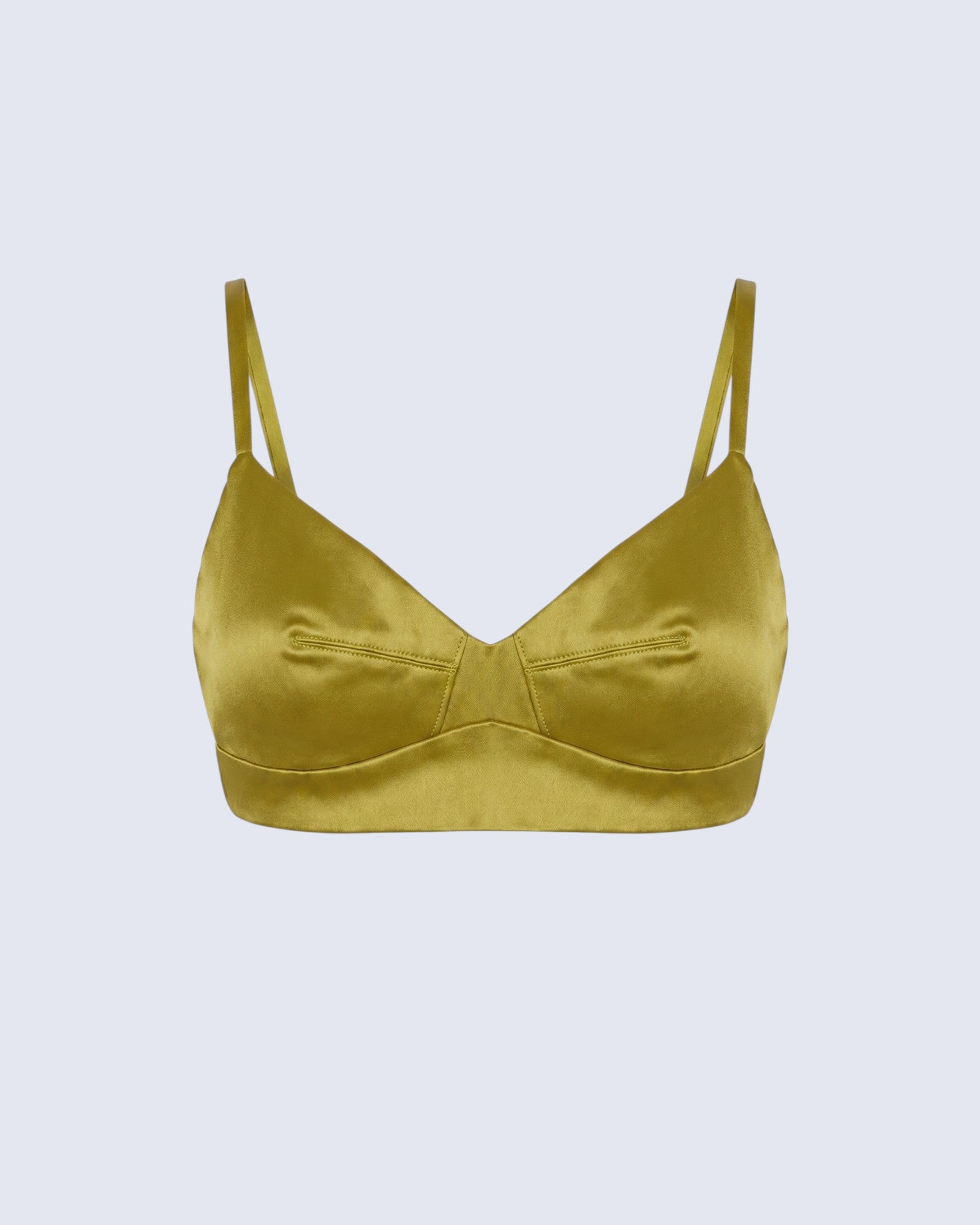 Lime Satin Bra