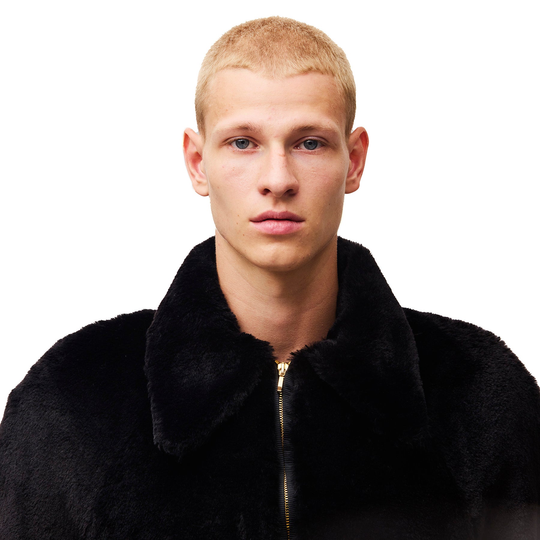 Black Fur Bomber Jacket