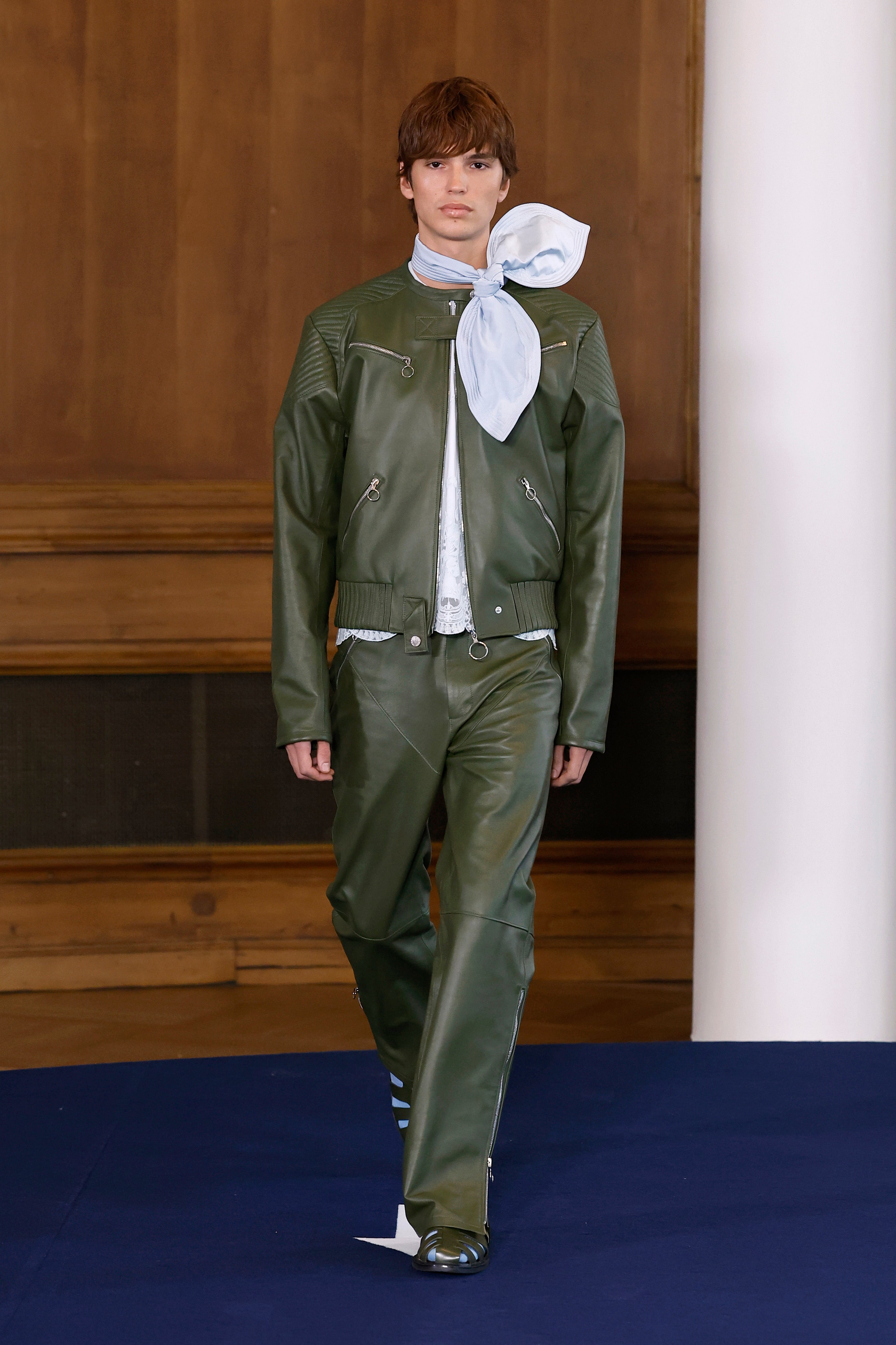 Racing Olive Leather Jacket