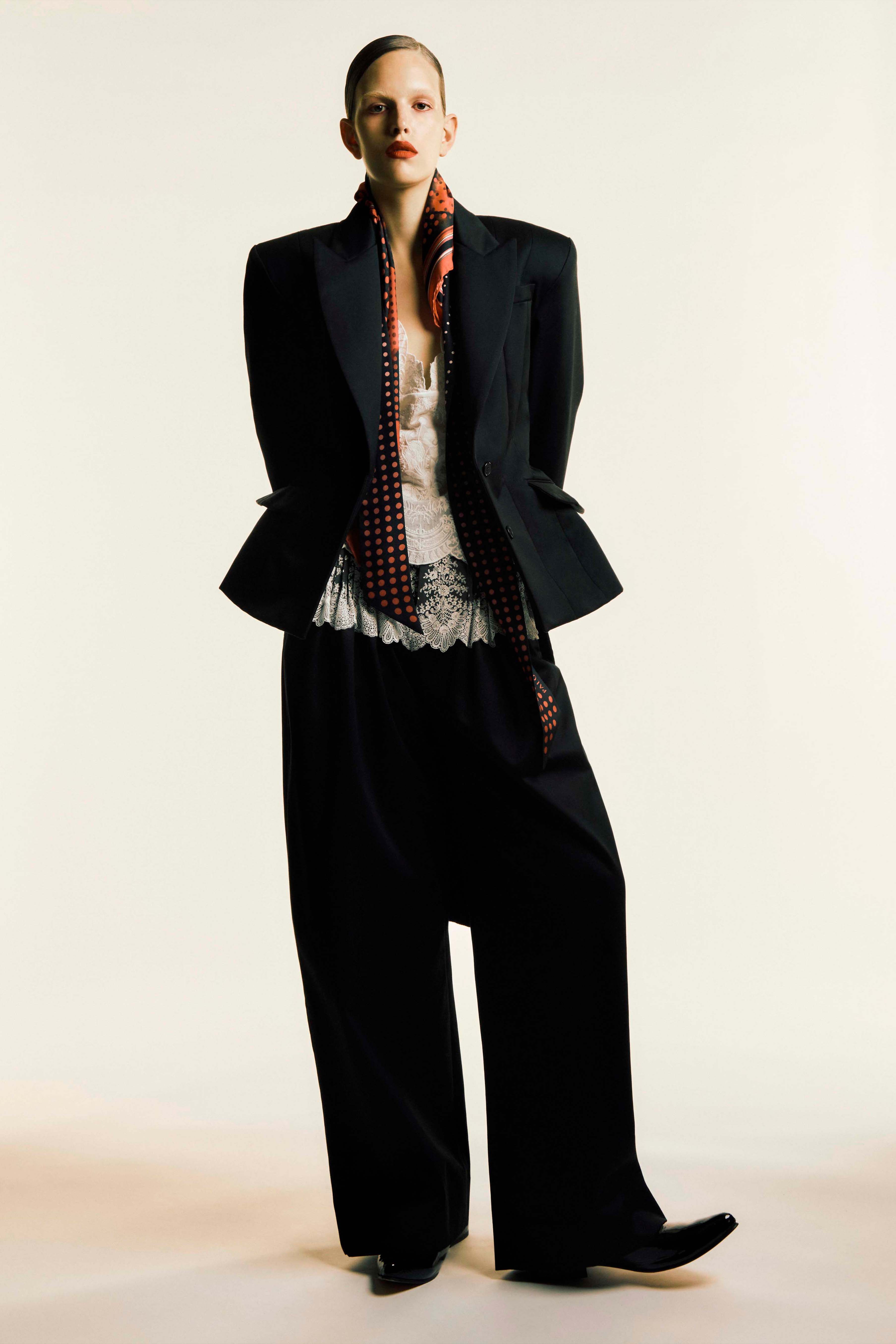 Cruising Lace Black Tailored Trousers Womens