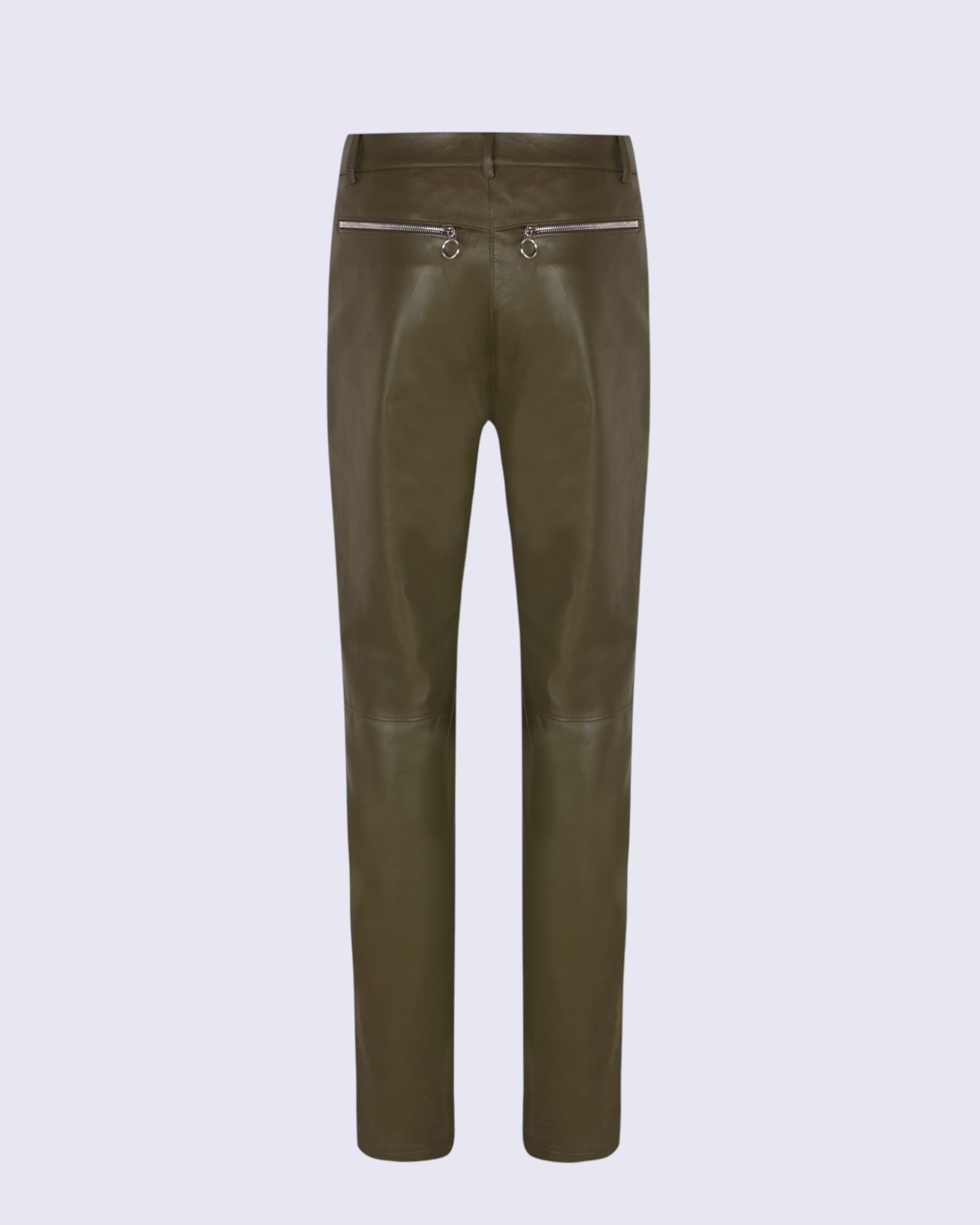Olive Leather Trousers