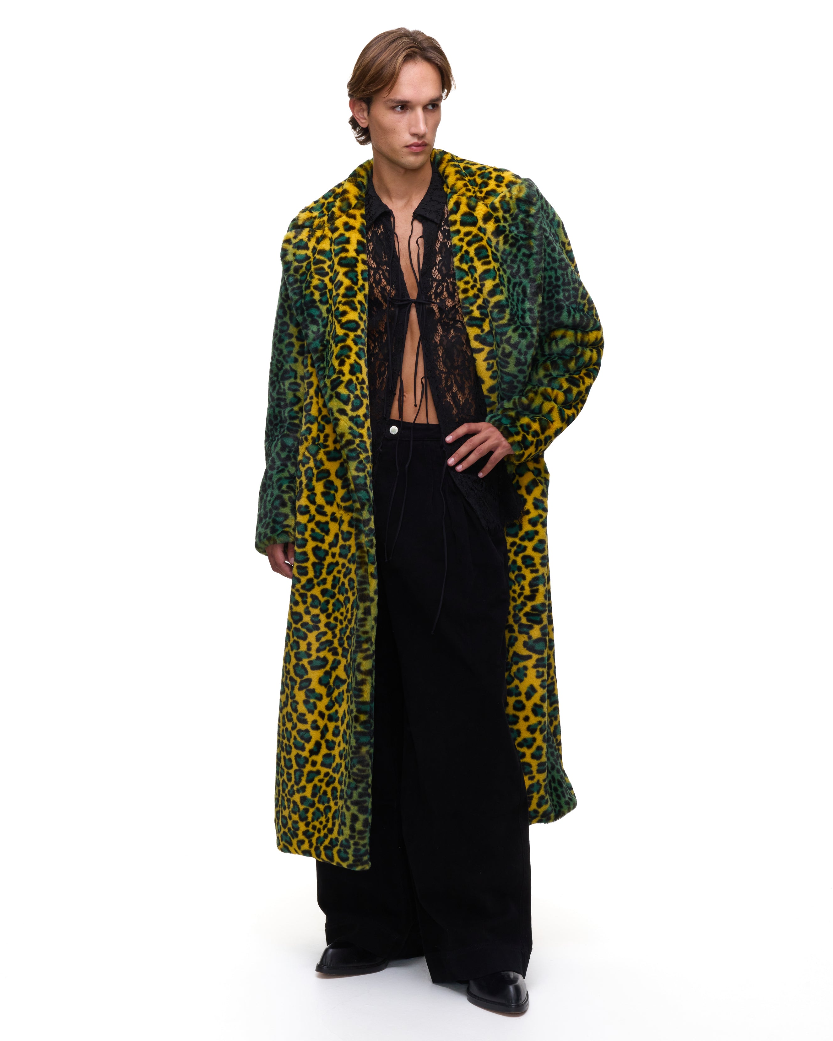 Yellow Leopard Fur Coat | Palomo Spain