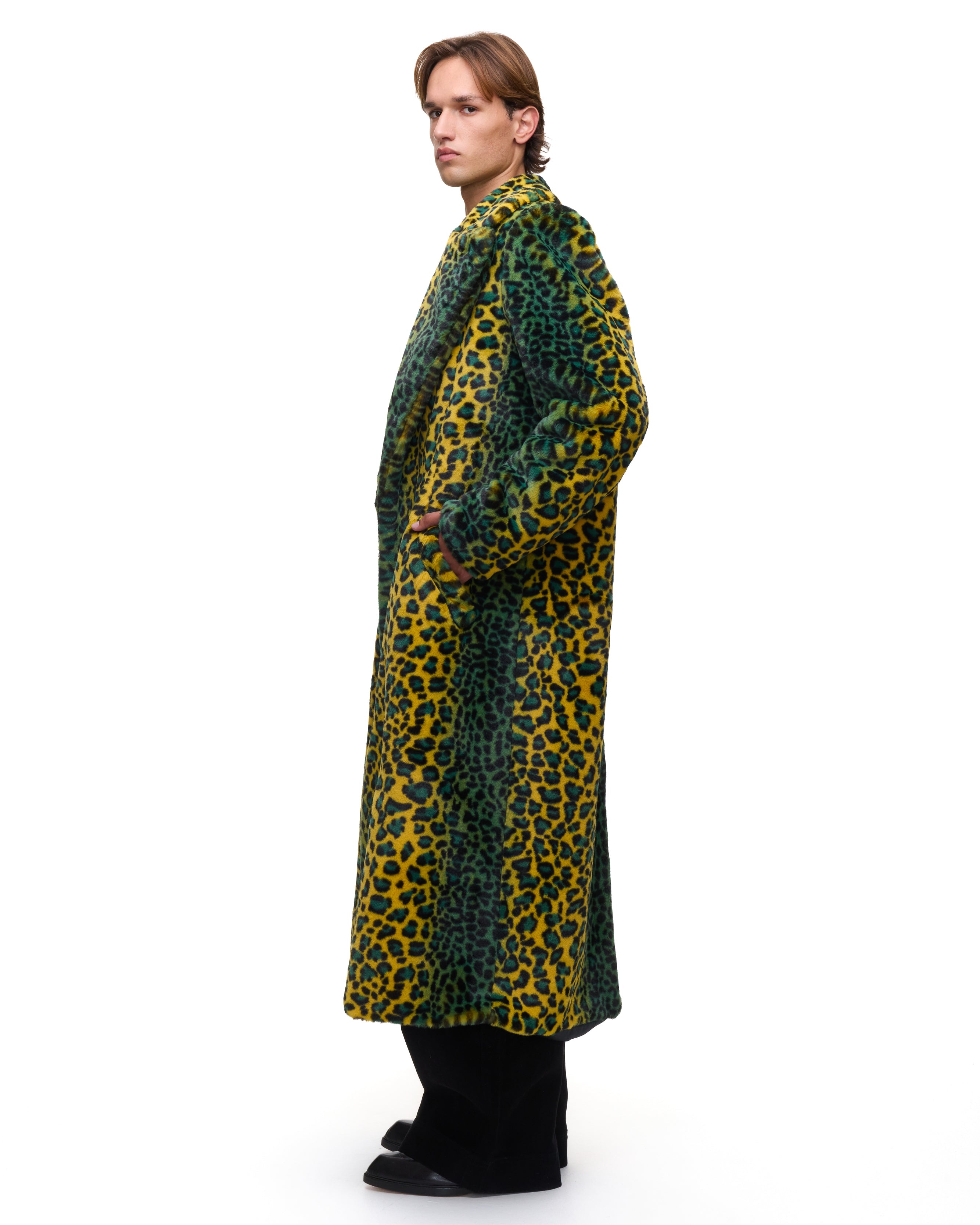 Yellow Leopard Fur Coat