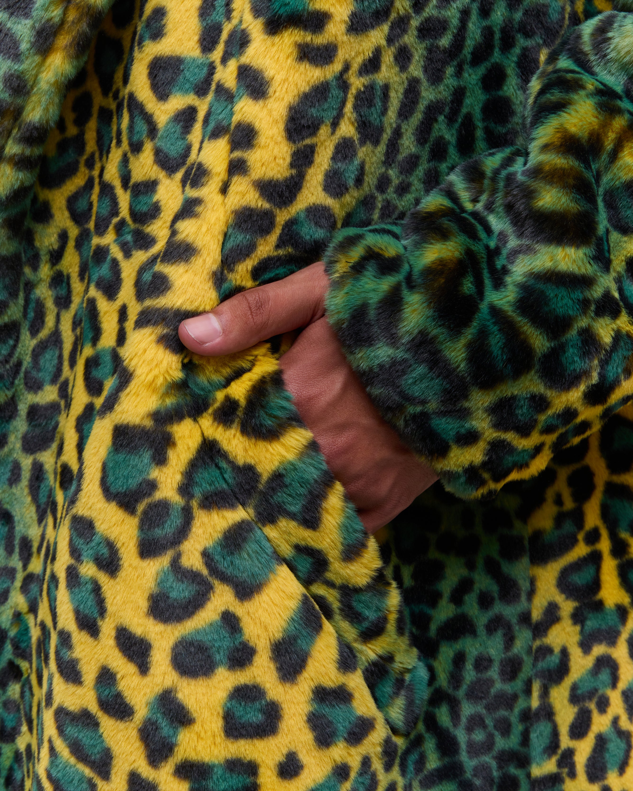 Yellow Leopard Fur Coat