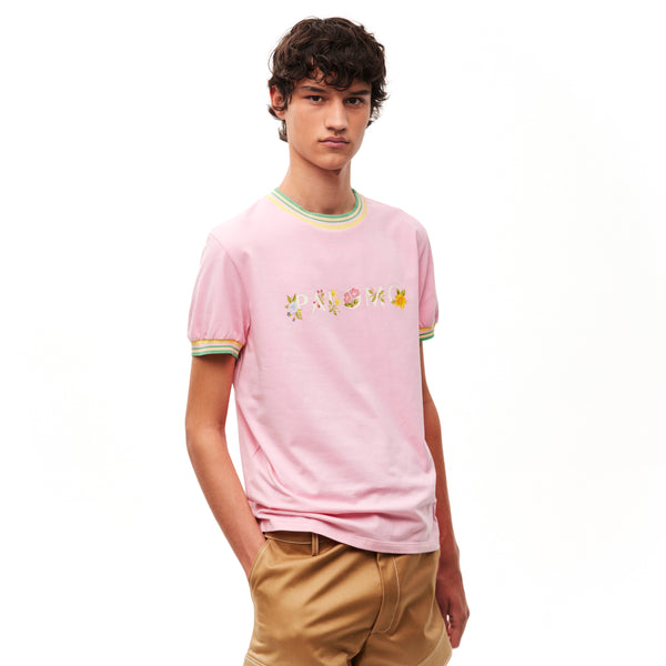 Camiseta rosa floral 