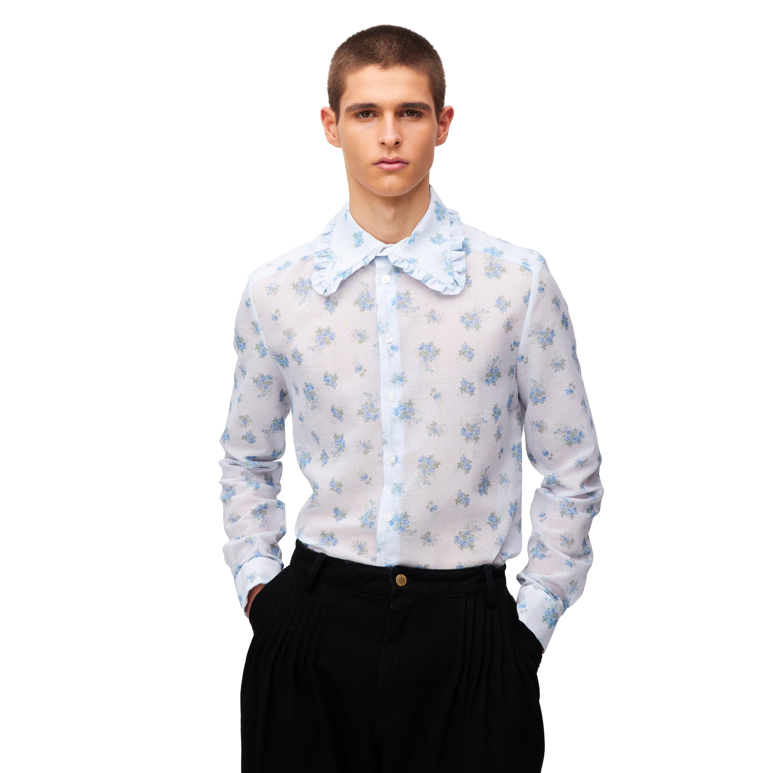 Ethan Blue Floral Shirt