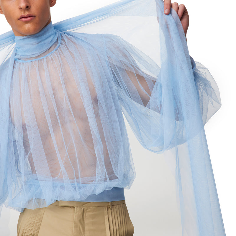 1916 Baby Blue Tulle Blouse