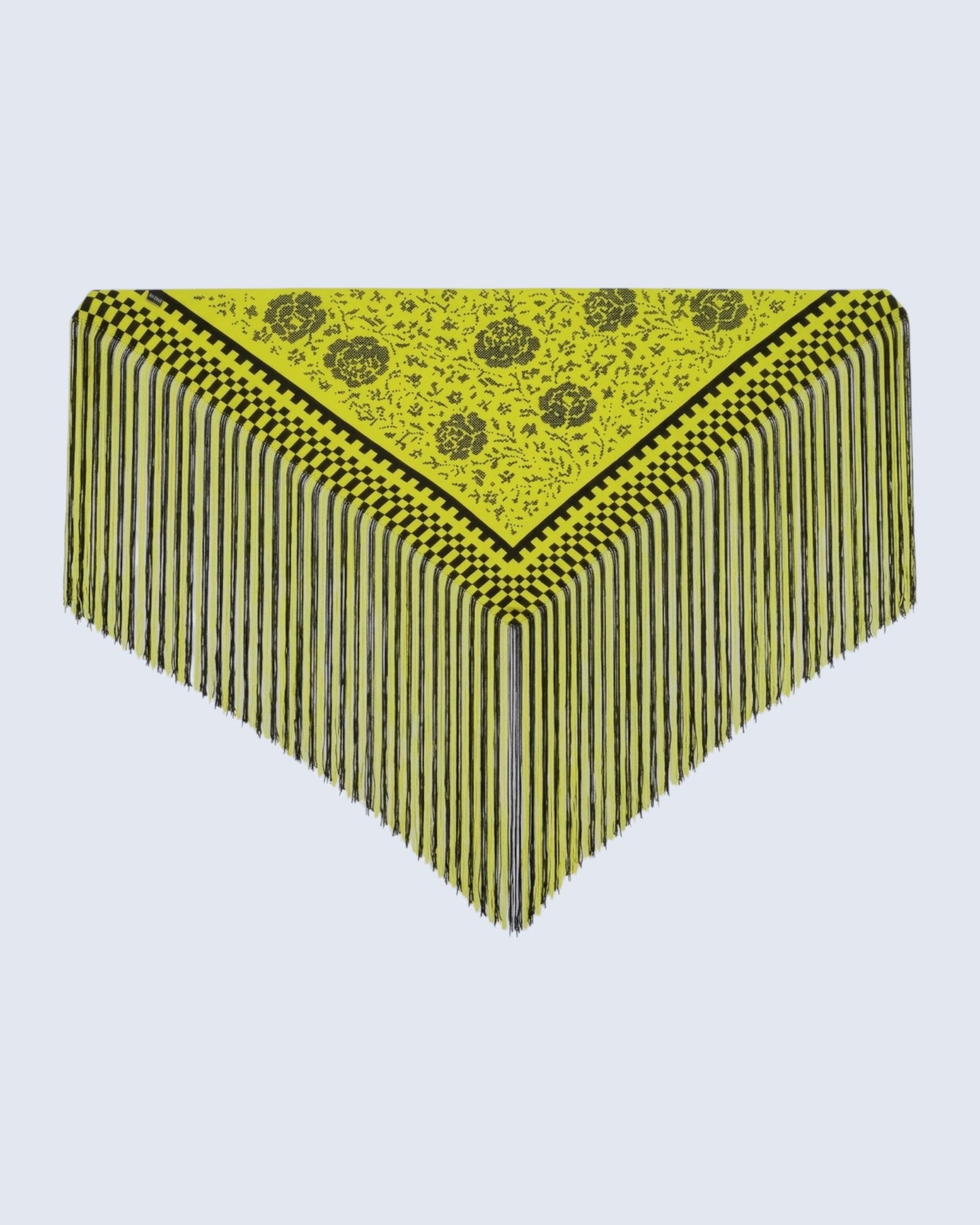 Pixel Lime Fringed Shawl
