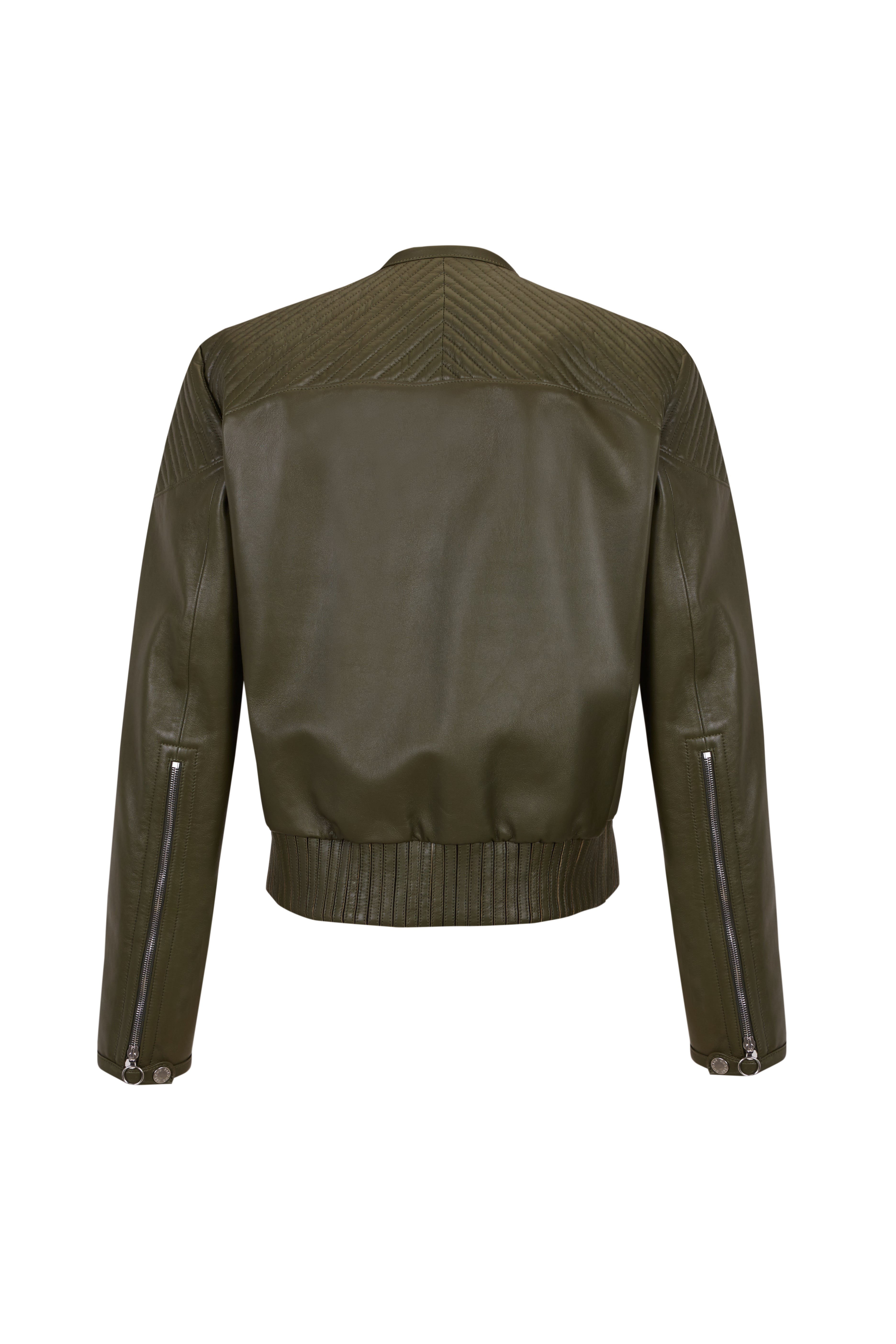 Racing Olive Leather Jacket