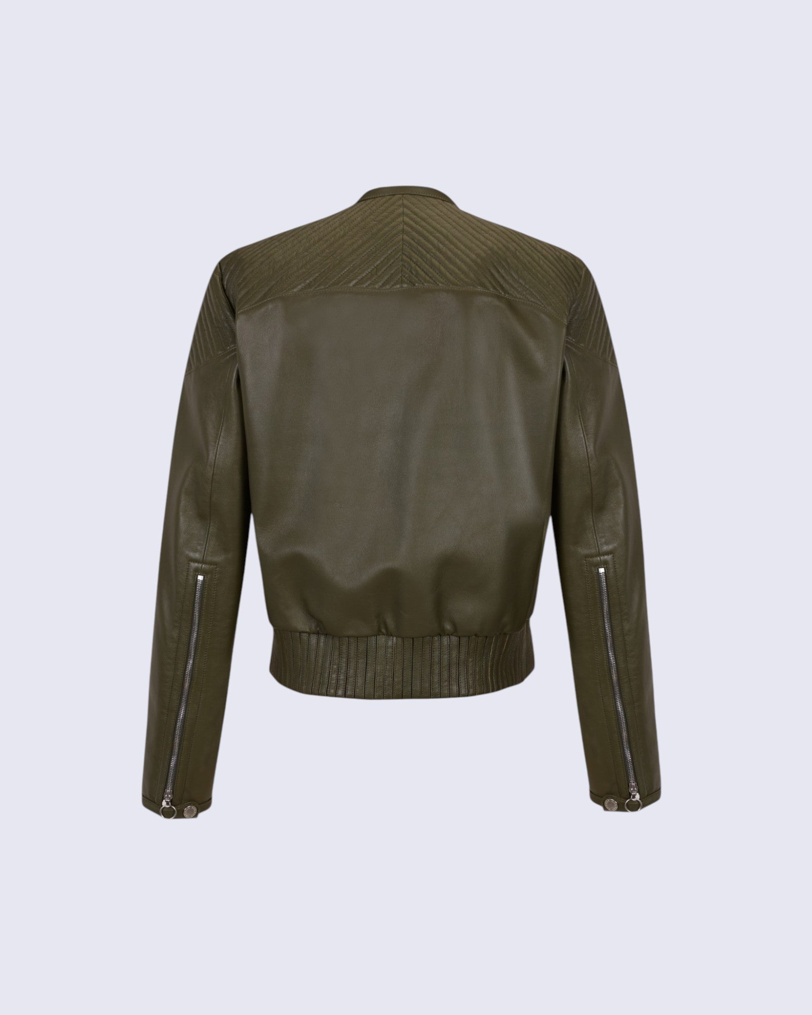 Racing Olive Leather Jacket