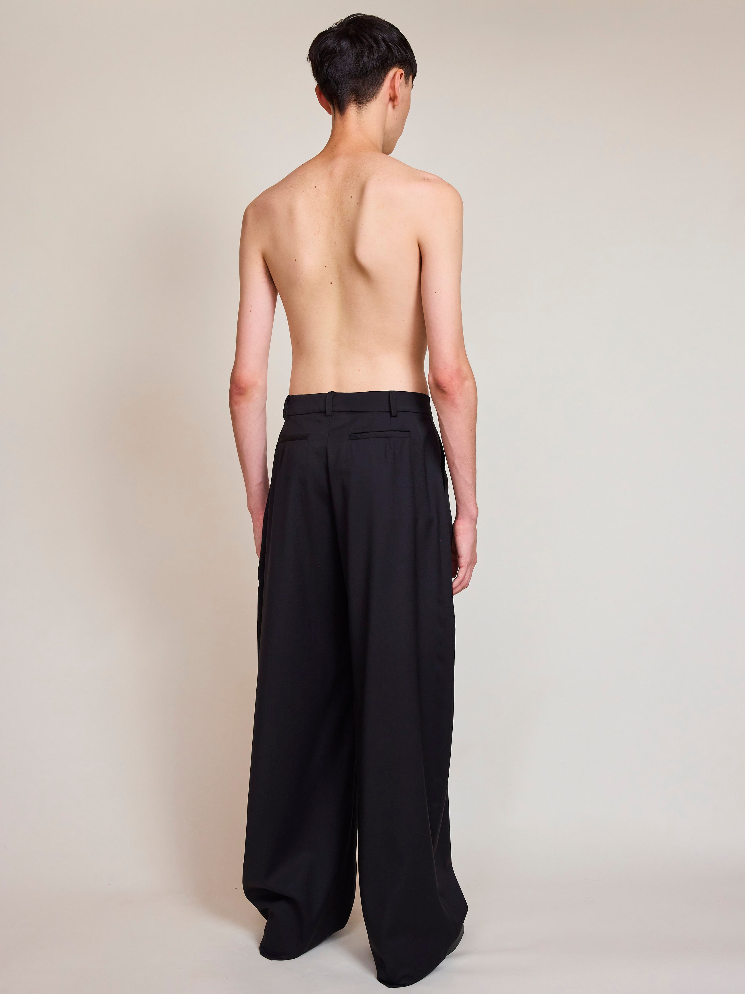 Cruising Tailored Black Satin Trousers