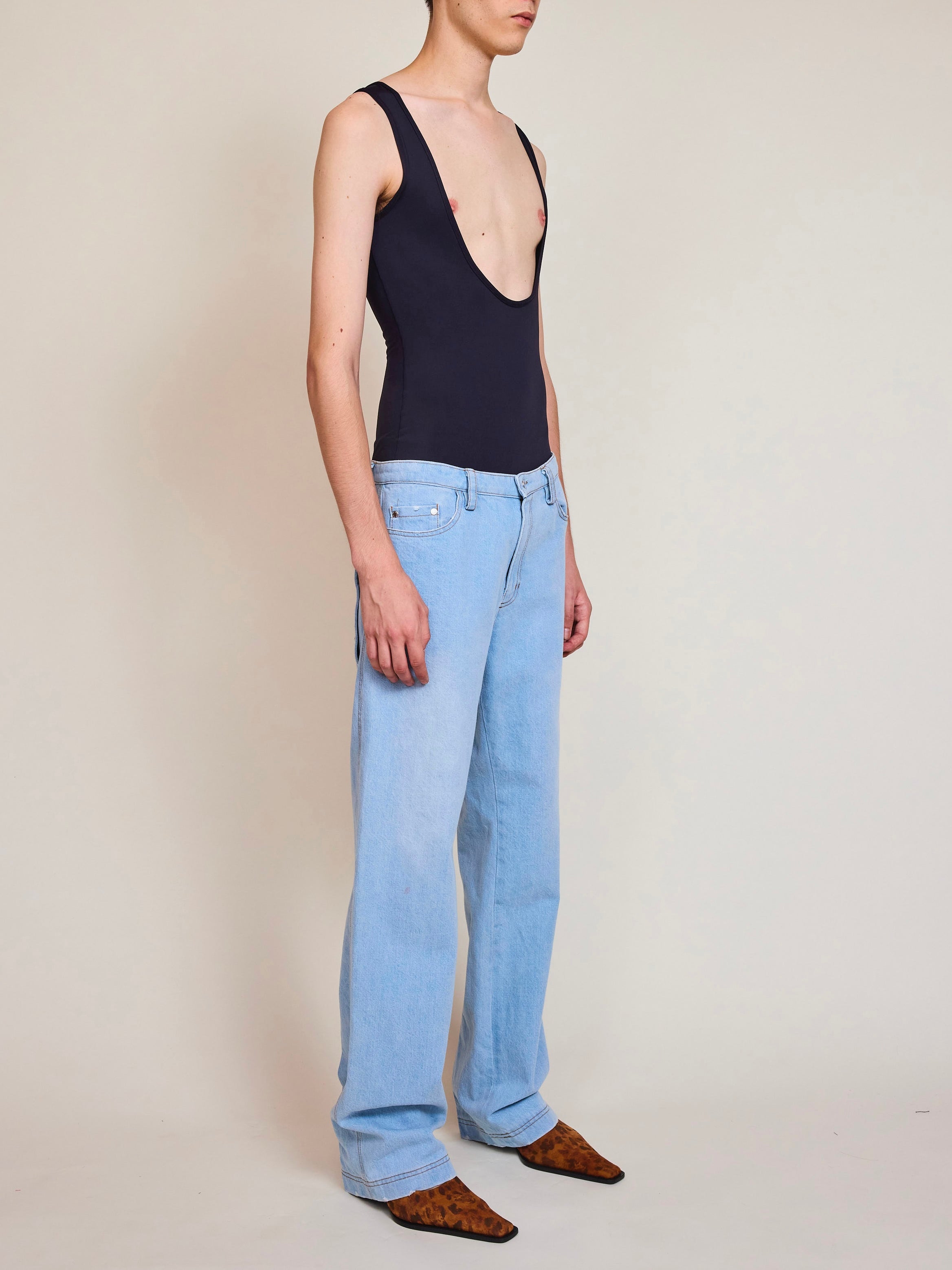 Ass-Air Straight Light Denim Trousers