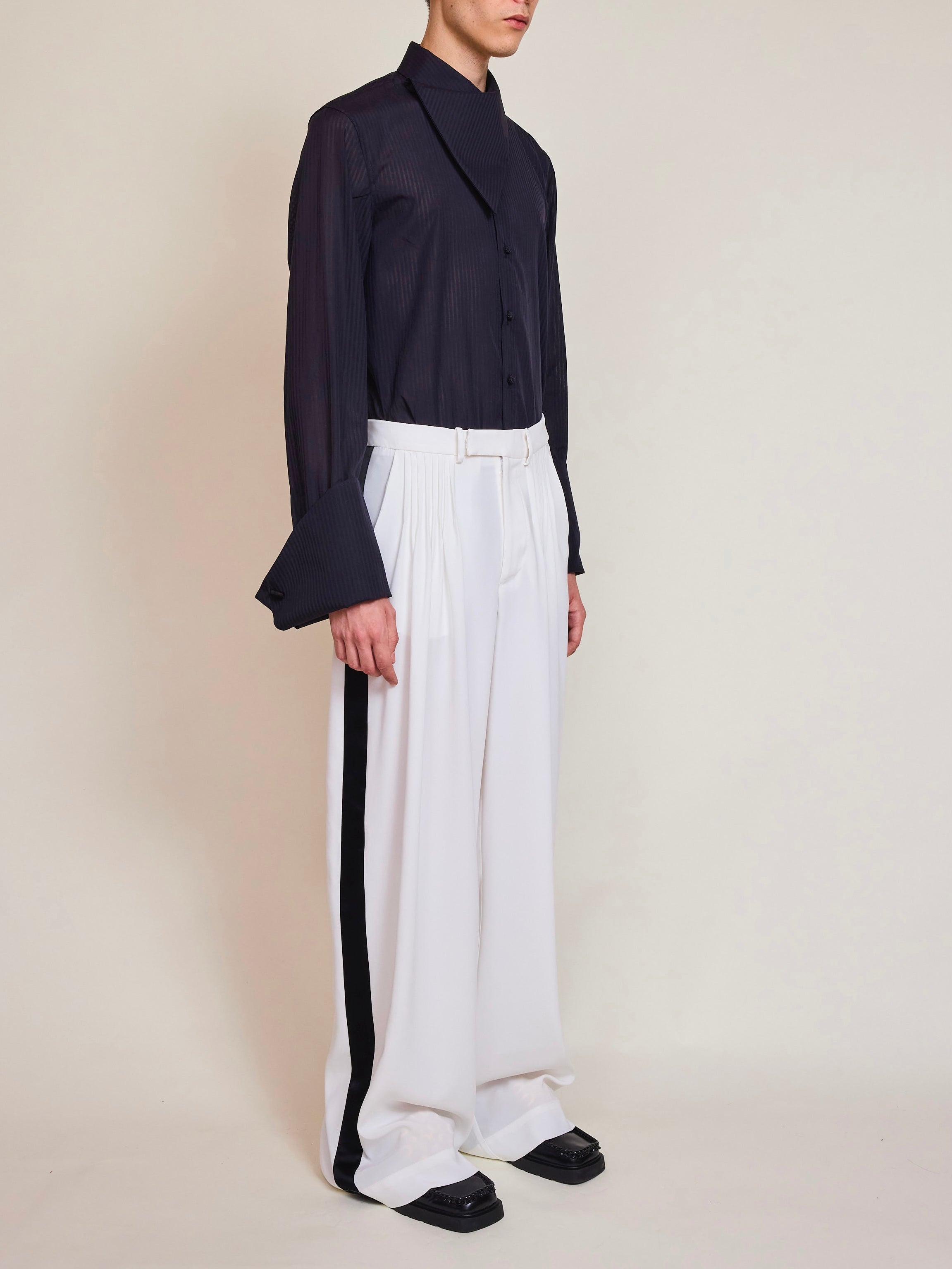 Cruising Tailored B&W Satin Trousers