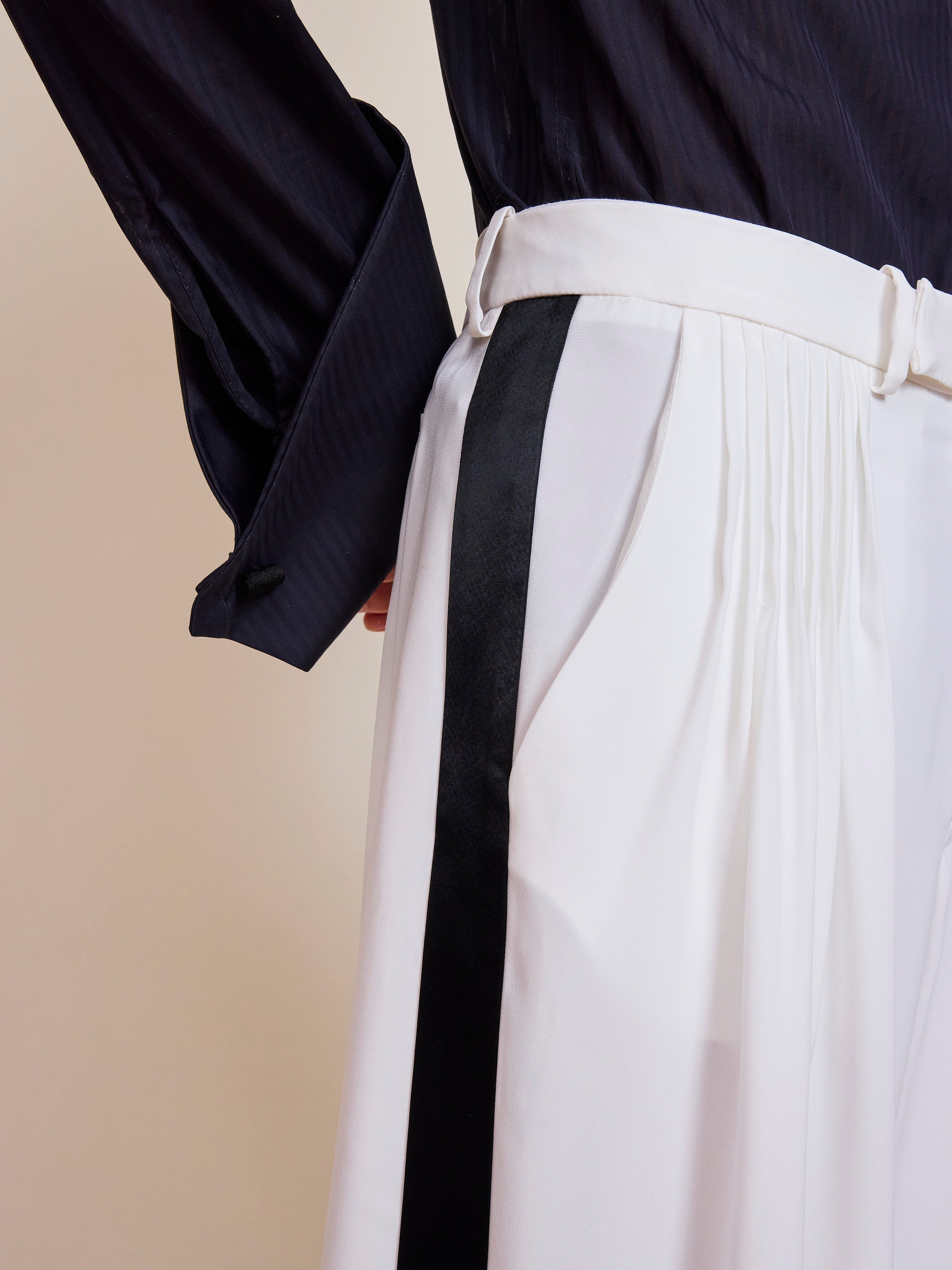 Cruising Tailored B&W Satin Trousers