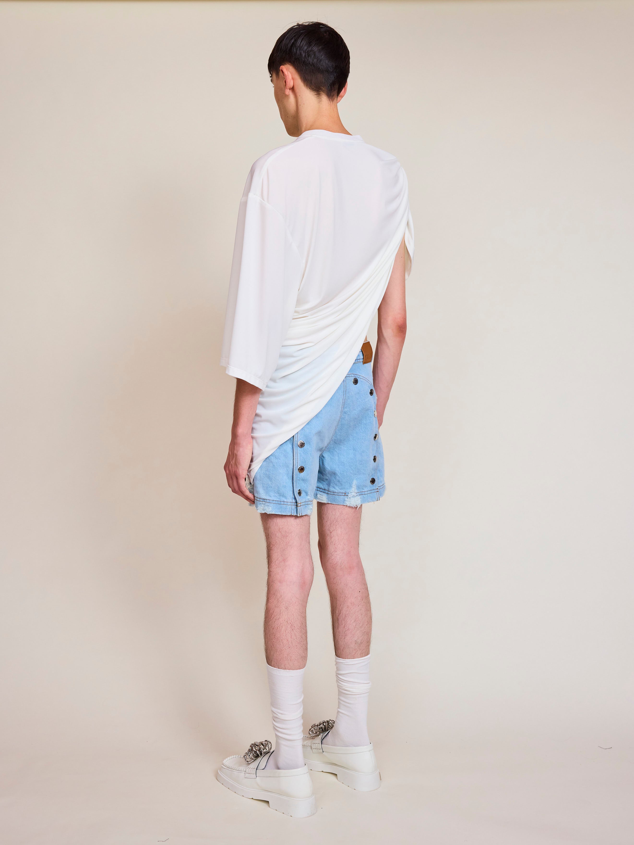 Draped White T-shirt