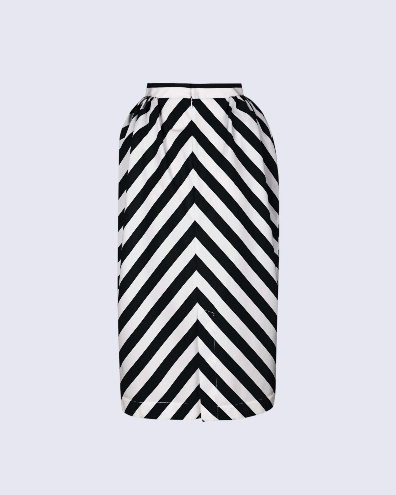 Structured B&W Stripes Skirt