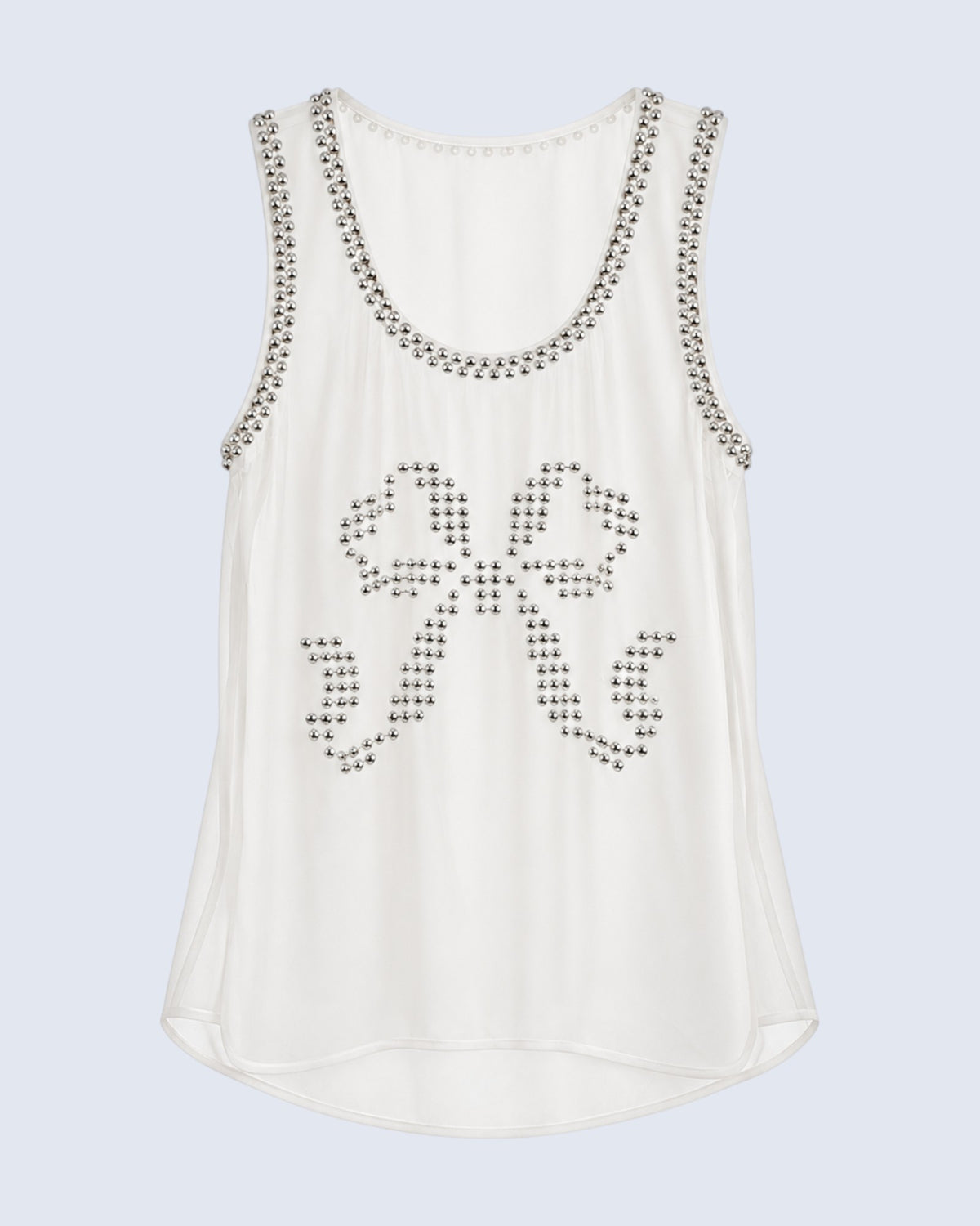 Studded White Tank Top