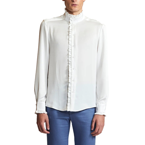 Camisa Orlando de satén blanca