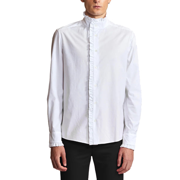 Camisa Orlando de popelina texturizada blanca