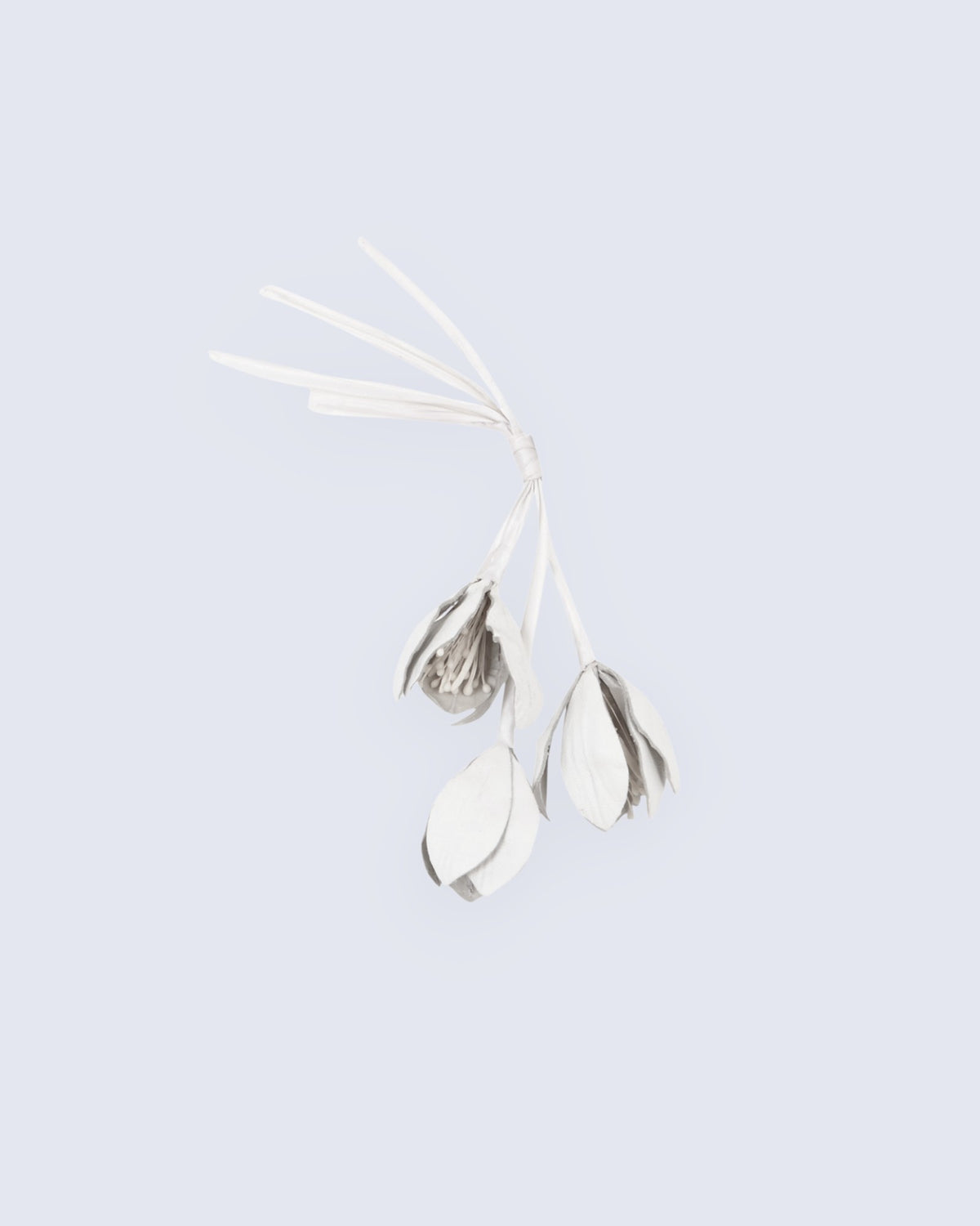 White Leather Tulip Brooch