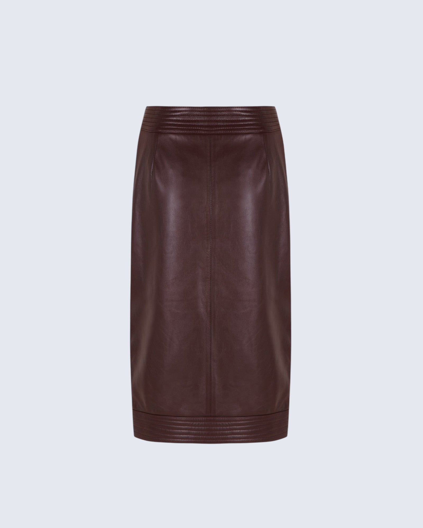 Wine Leather Skirt
