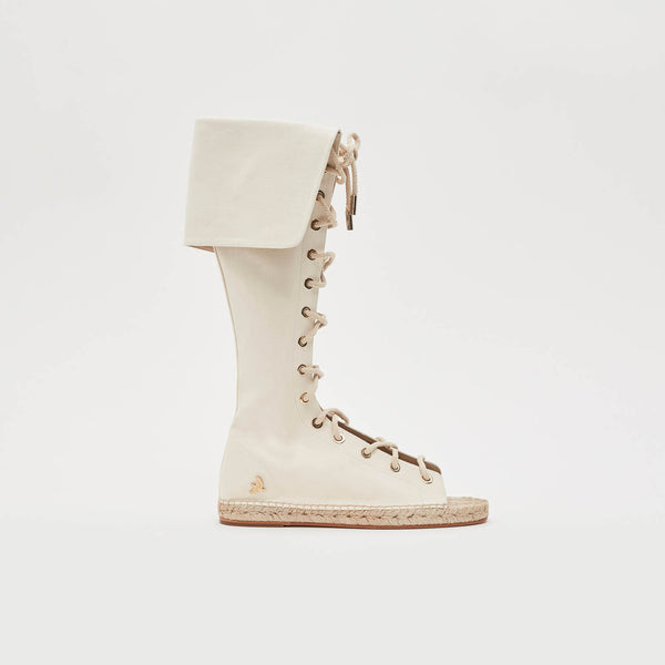 Beige Espadrille Boots
