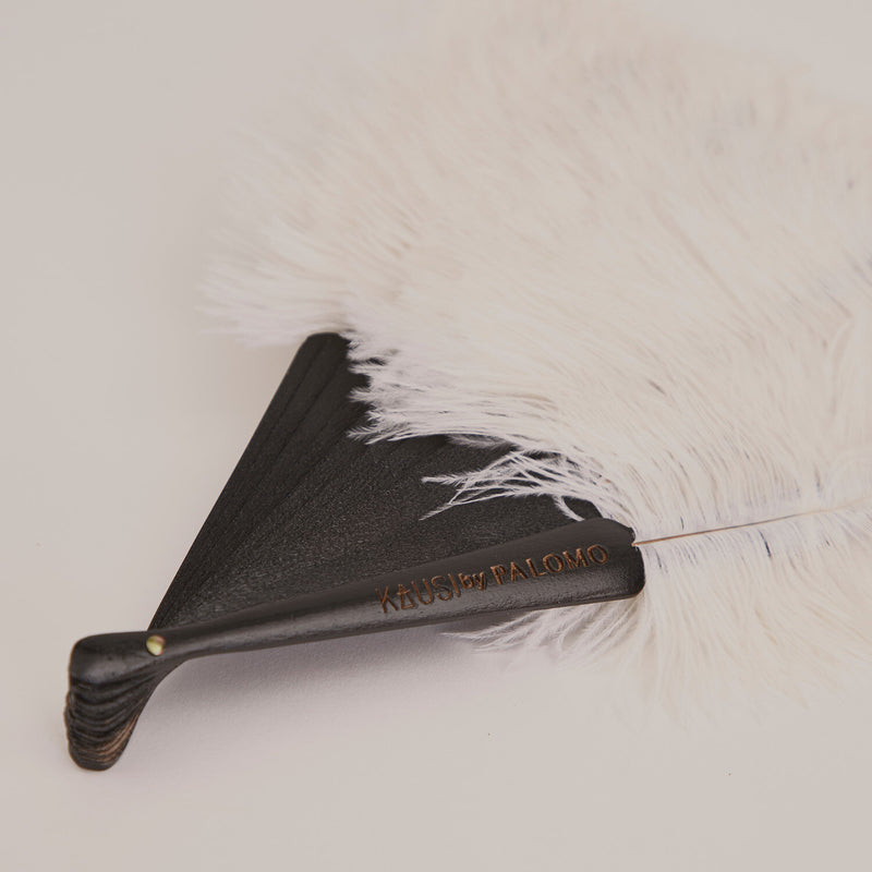 Ostrich Feather White Fan