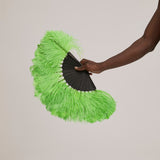 Ostrich Feather Neon Green Fan
