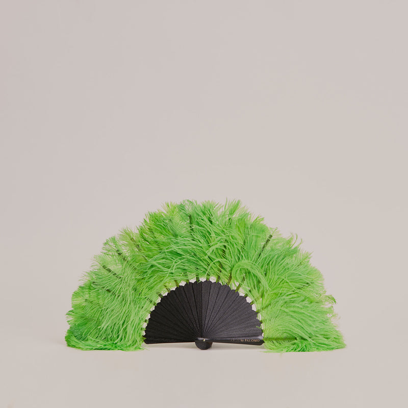 Ostrich Feather Neon Green Fan