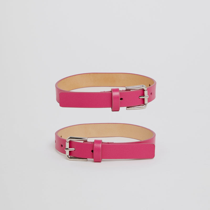 Pink Leather Sock Suspenders