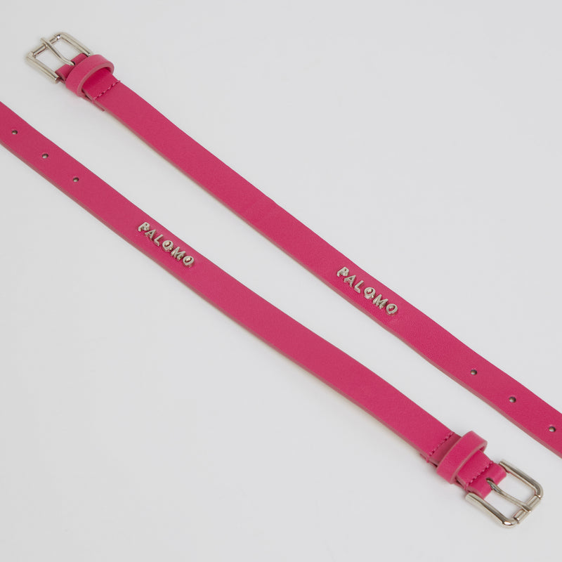Pink Leather Sock Suspenders