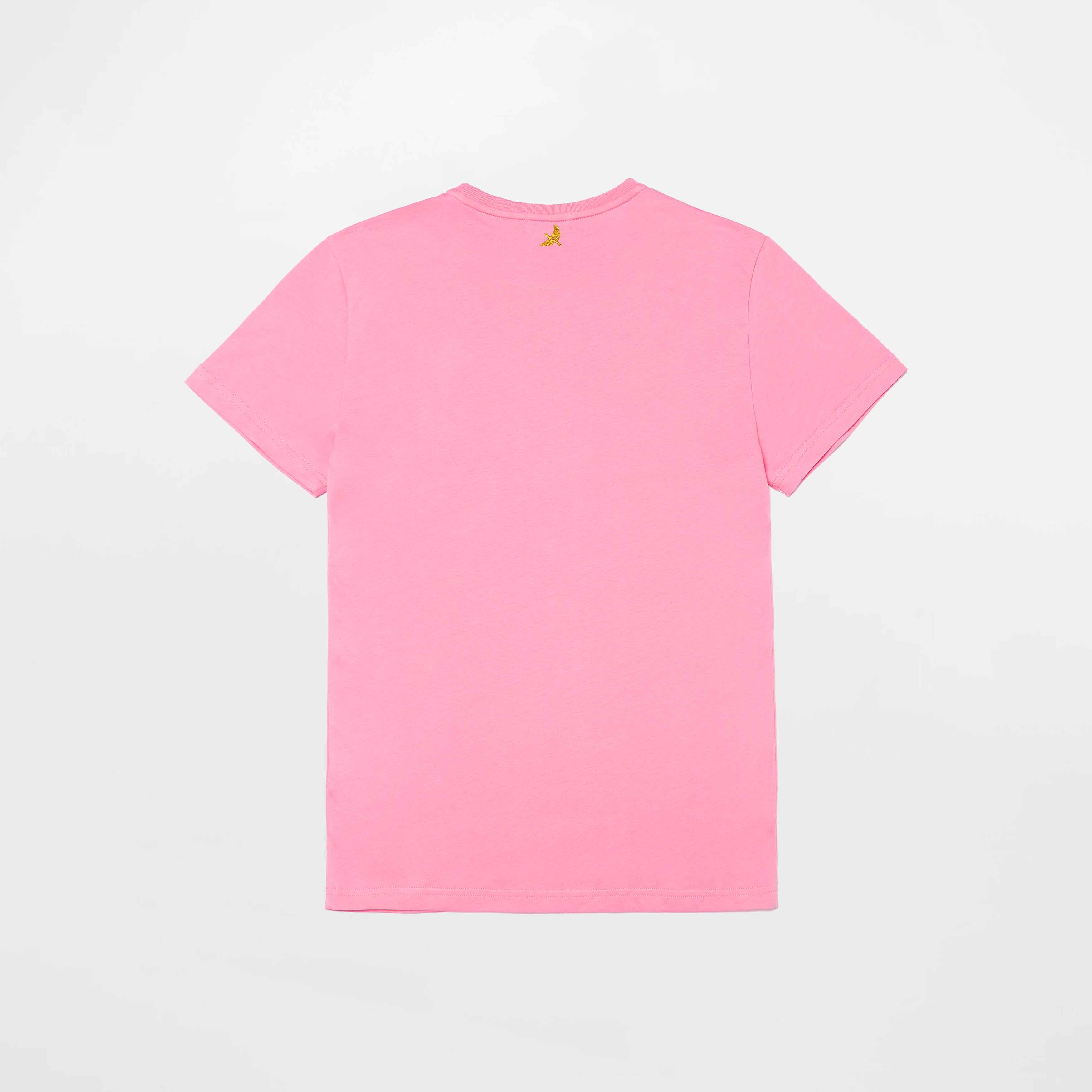 Camiseta con logo rosa sobre rosa