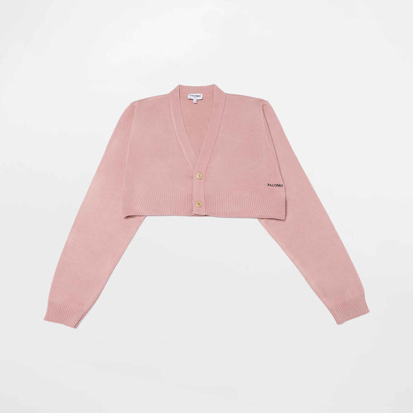 Pink Knit Cropped Cardigan