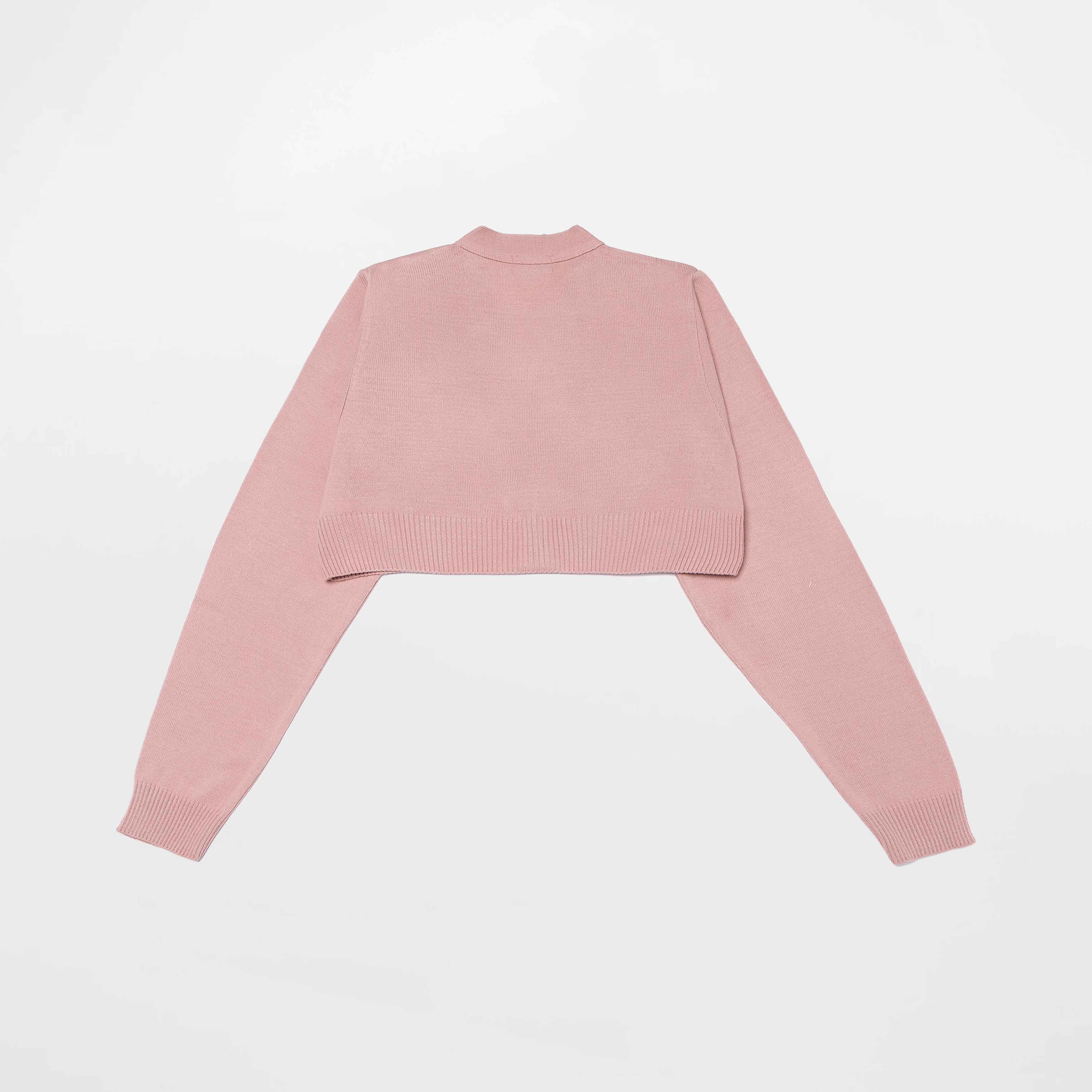 Pink Knit Cropped Cardigan