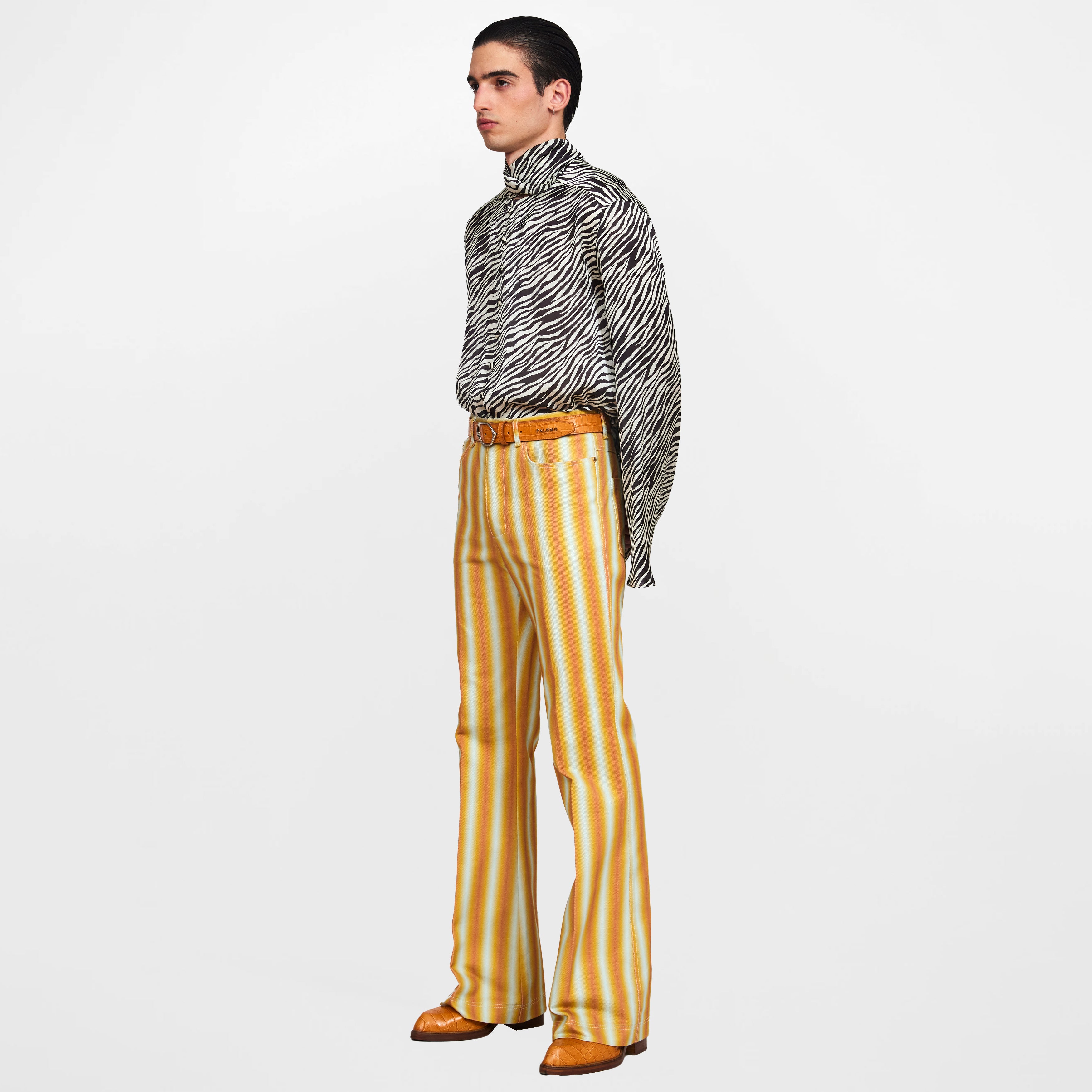 Faded Orange Striped Mick Trousers