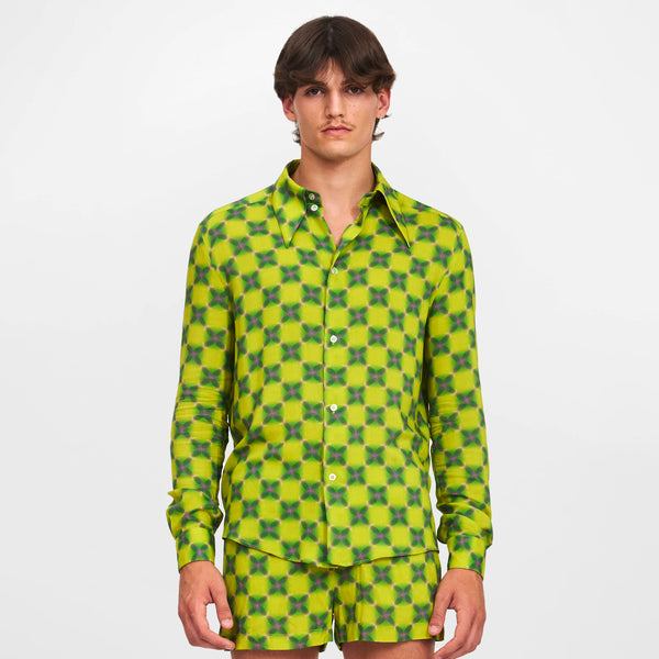 Fernando Trippy Floral Green Shirt