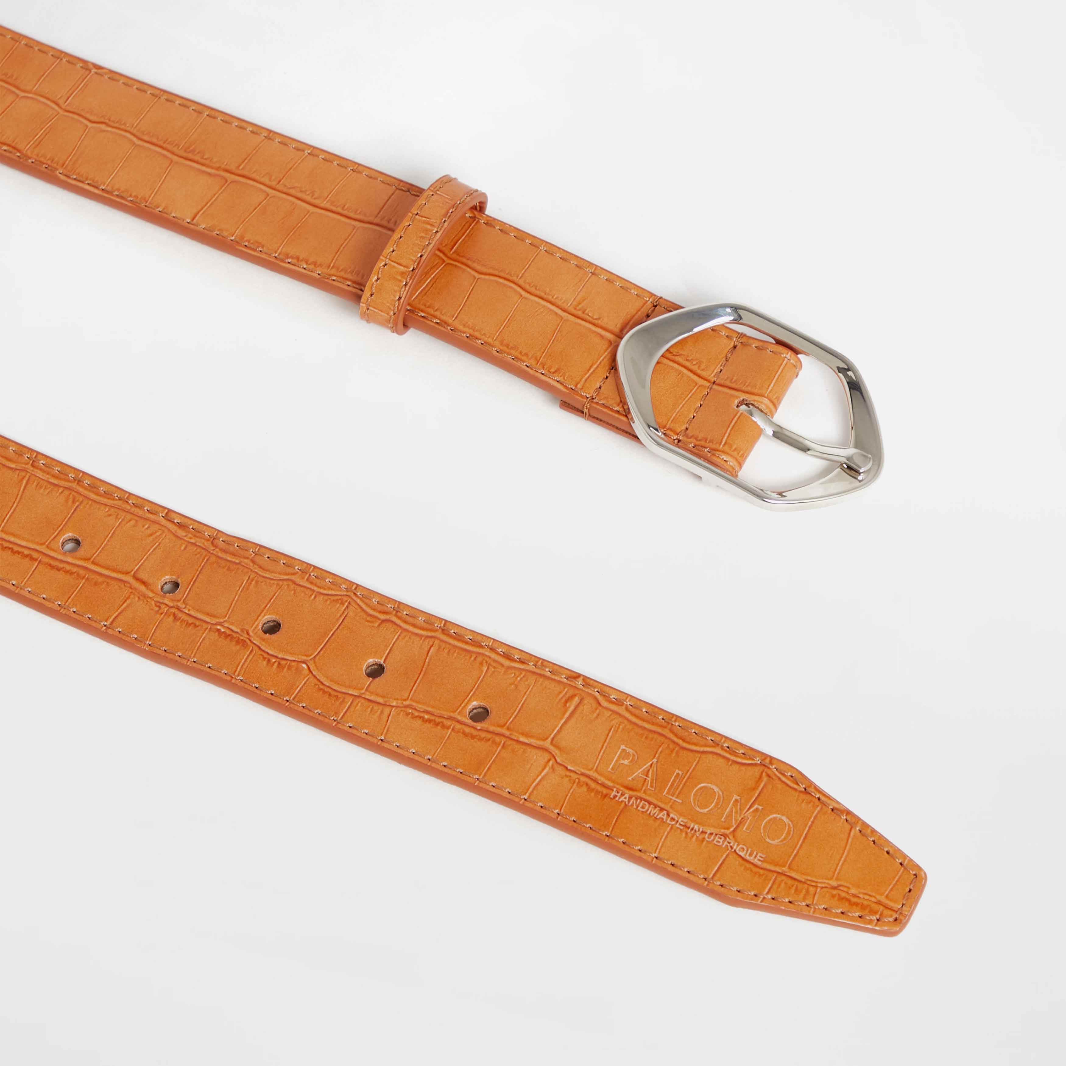 Orange Leather Belt