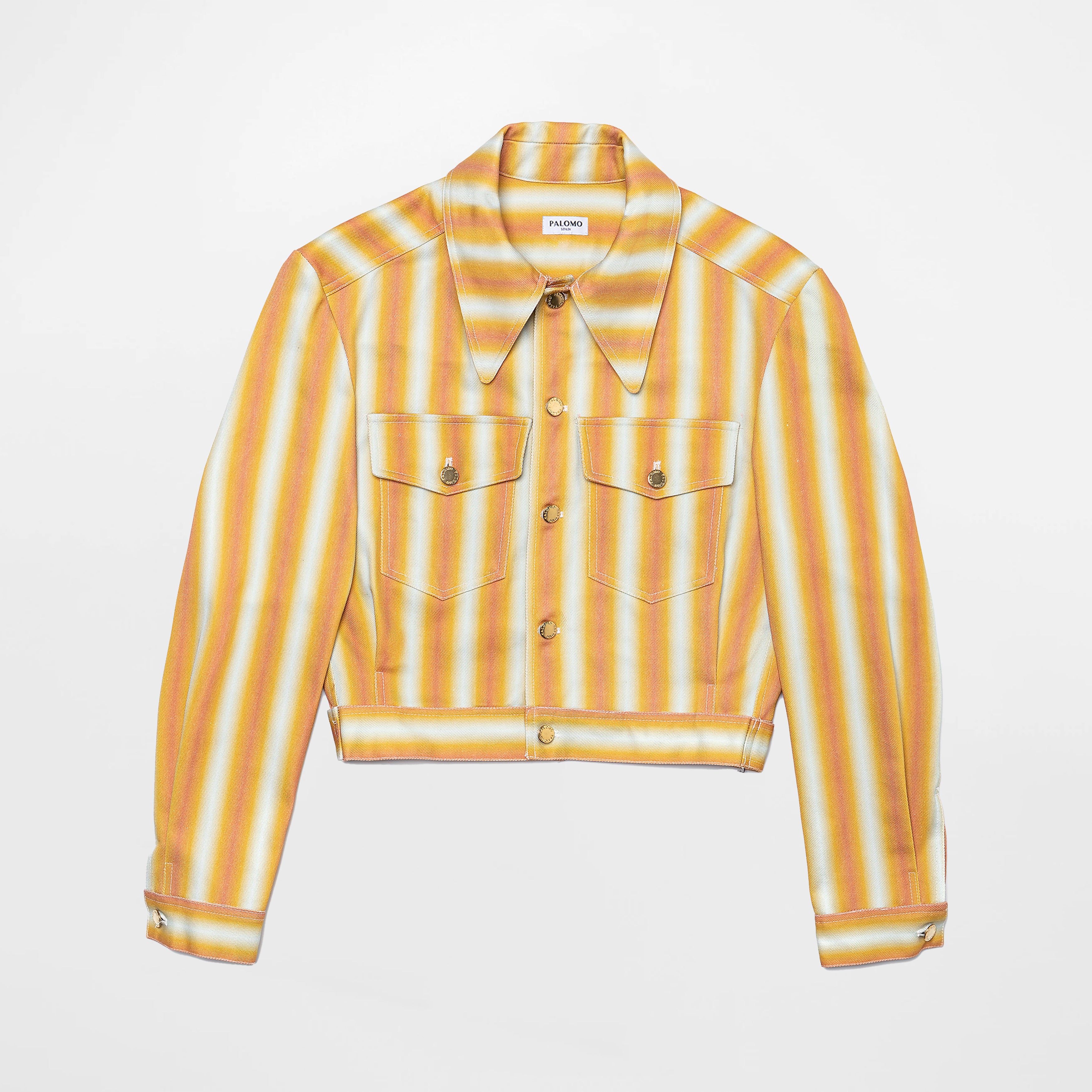 Chaqueta Sailorette De Rayas Naranja Descolorida