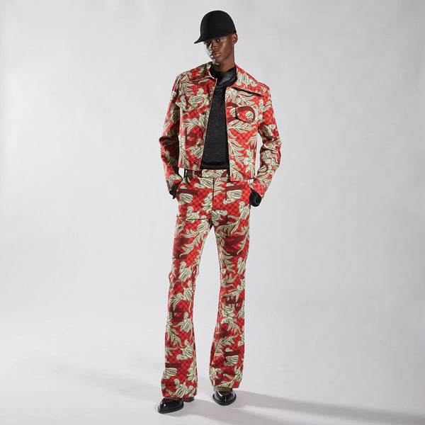 Floral Chess Mick Trousers