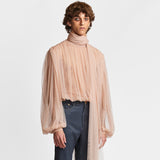 Champagne Pink Tulle Blouse
