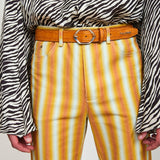 Pantalón Mick De Rayas Naranja Descolorido
