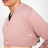 Pink Knit Cropped Cardigan