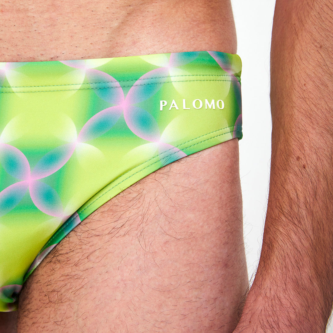 Trippy Floral Green Swim Brief