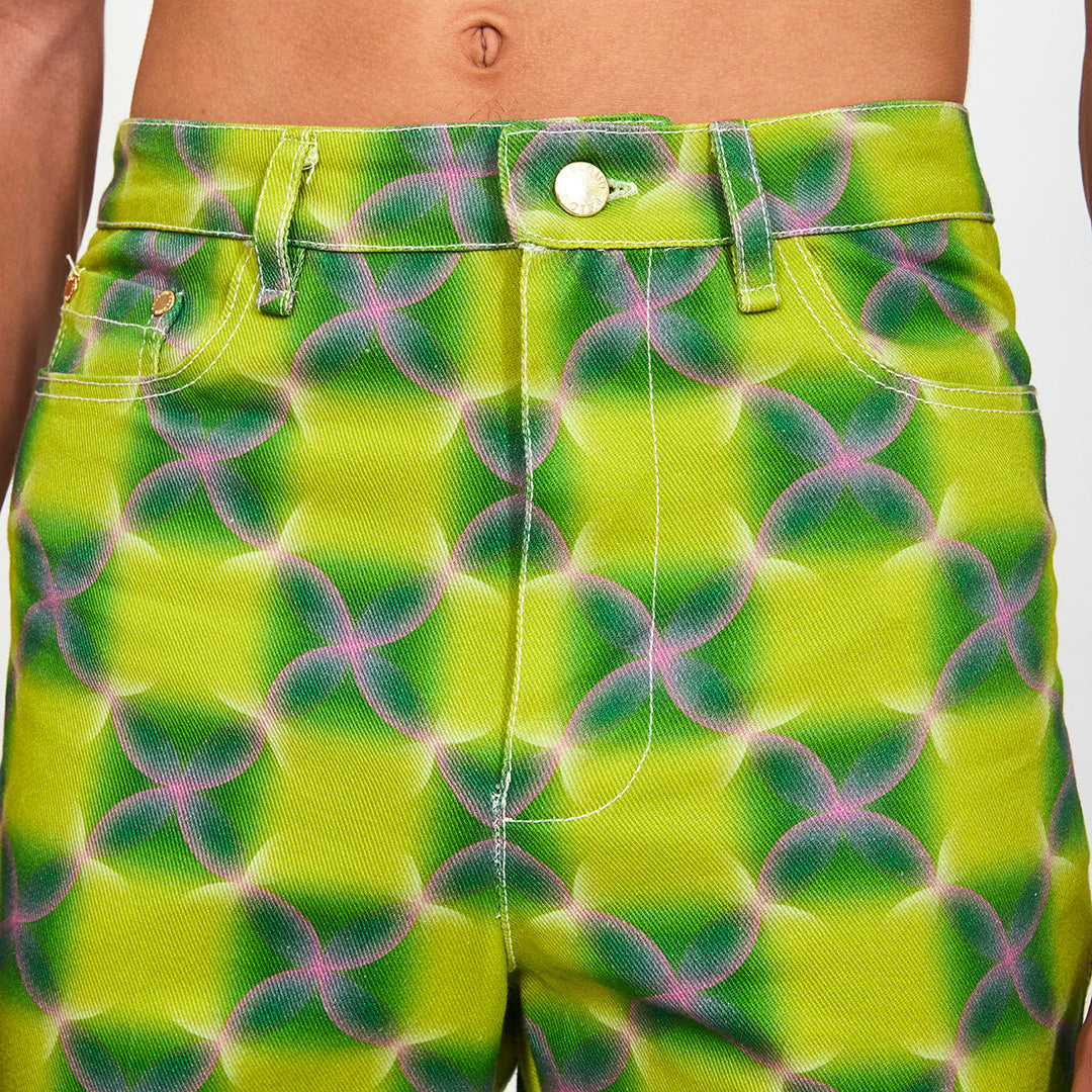 Trippy Floral Green Mick Trousers