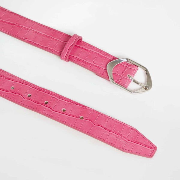 Cinturón de cuero rosa 