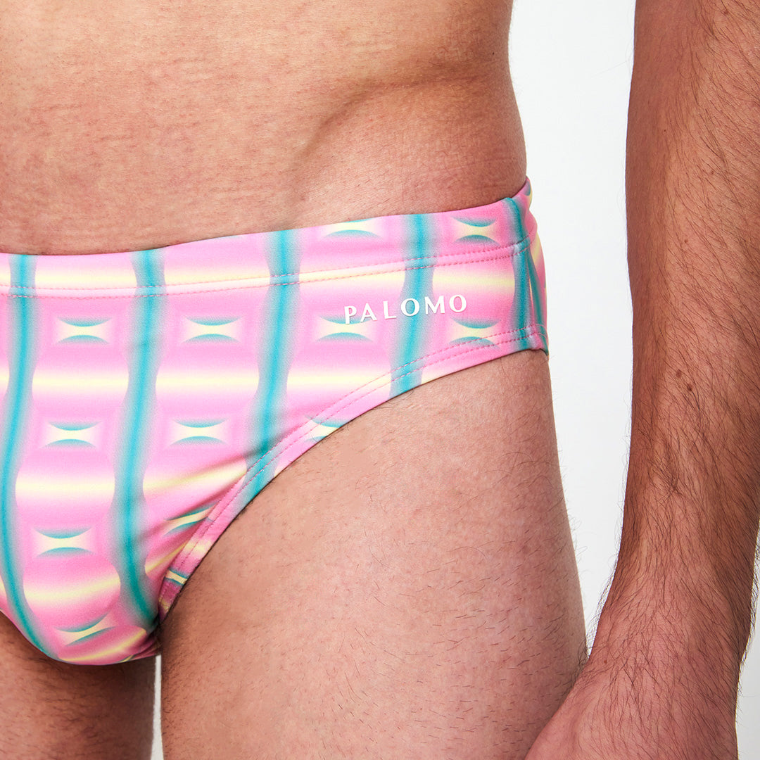 Trippy Floral Pink Swim Brief