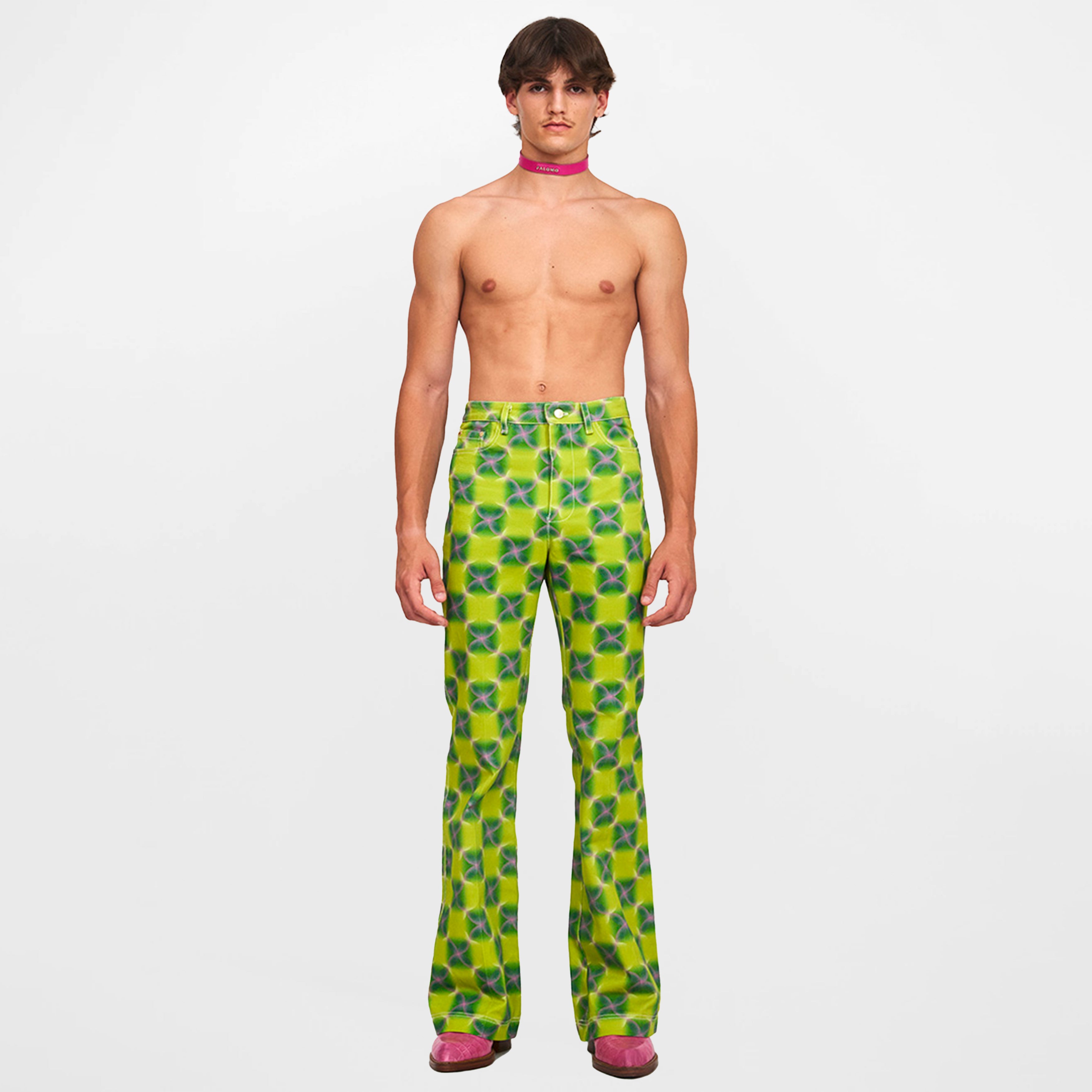 Pantalones Mick verde floral trippy