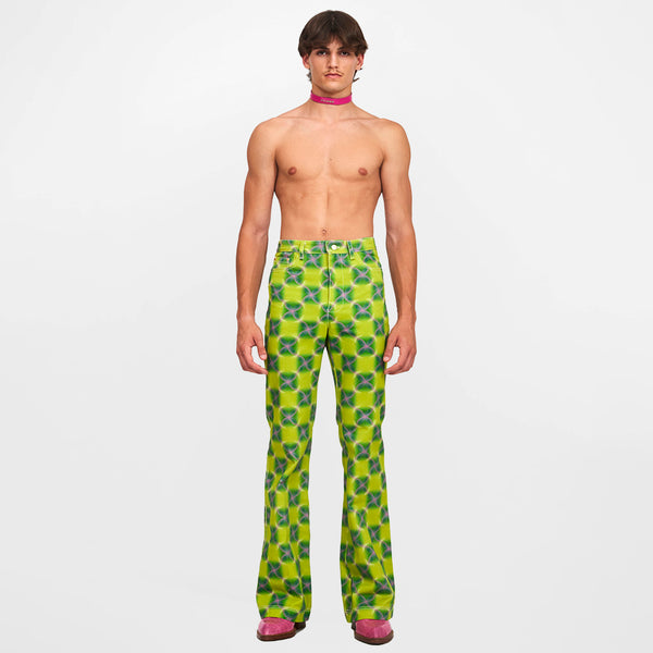 Trippy Floral Green Mick Trousers