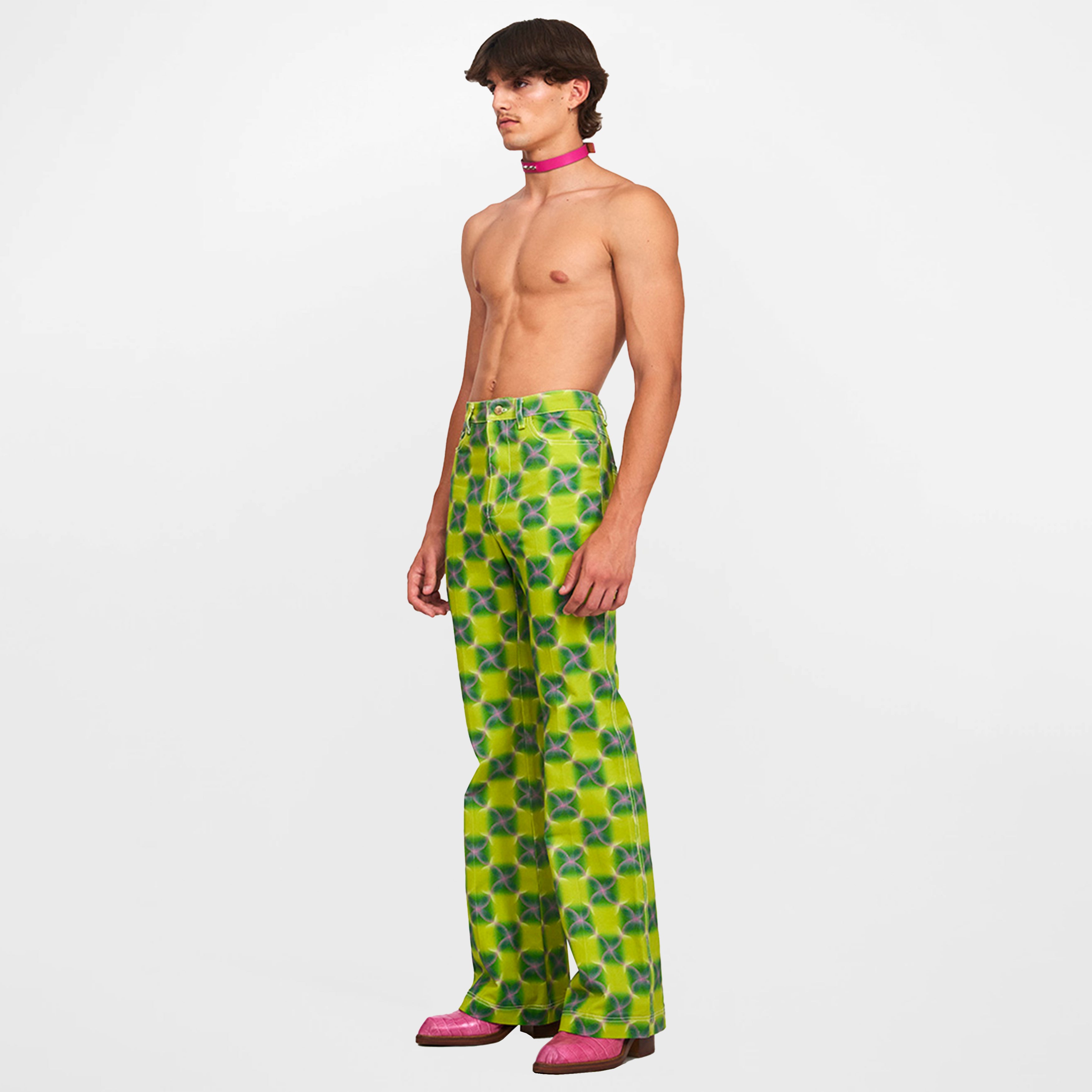 Pantalones Mick verde floral trippy